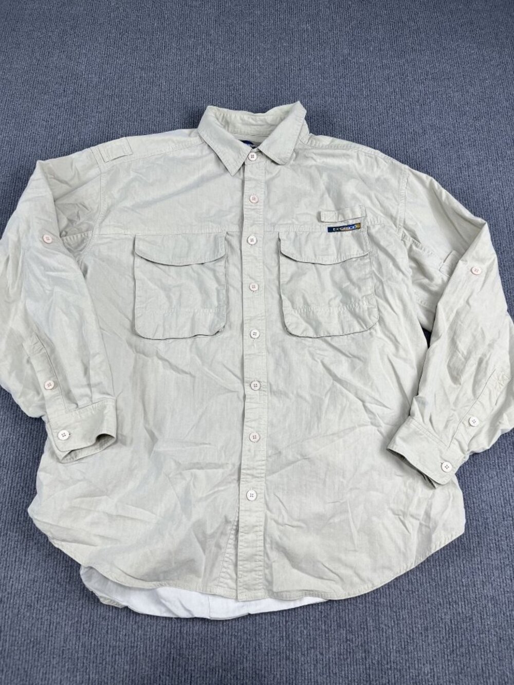 Ex Officio Mens Beige Button-Up Long Sleeve Shirt XXL